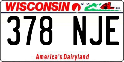 WI license plate 378NJE