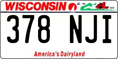 WI license plate 378NJI