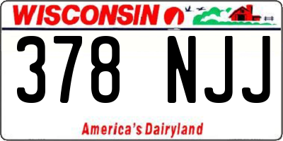 WI license plate 378NJJ