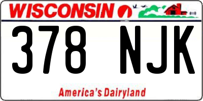 WI license plate 378NJK
