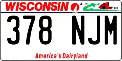 WI license plate 378NJM