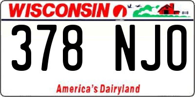 WI license plate 378NJO
