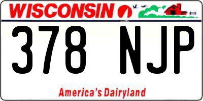 WI license plate 378NJP