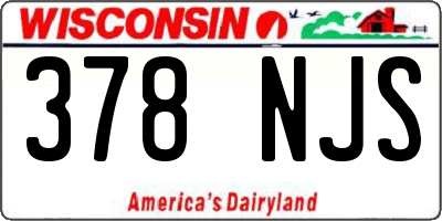 WI license plate 378NJS