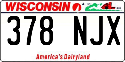 WI license plate 378NJX