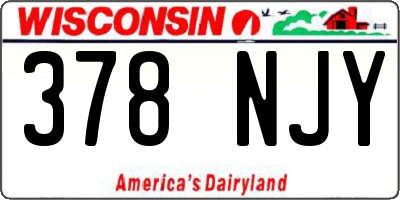WI license plate 378NJY