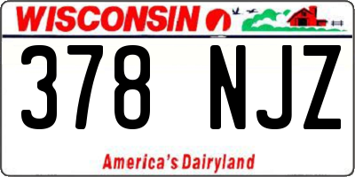 WI license plate 378NJZ