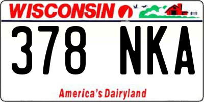 WI license plate 378NKA