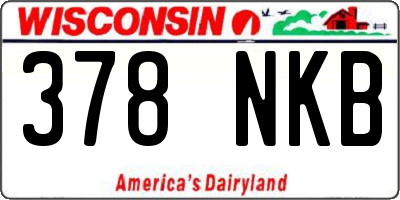 WI license plate 378NKB