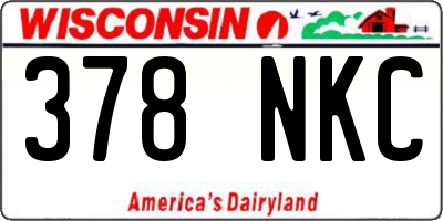 WI license plate 378NKC