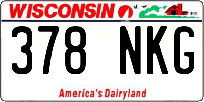 WI license plate 378NKG