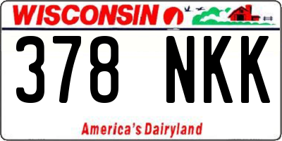 WI license plate 378NKK