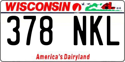 WI license plate 378NKL
