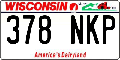 WI license plate 378NKP