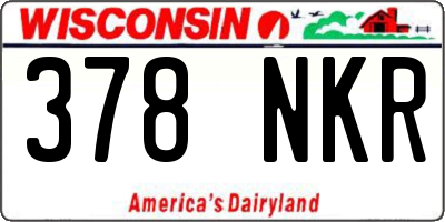 WI license plate 378NKR