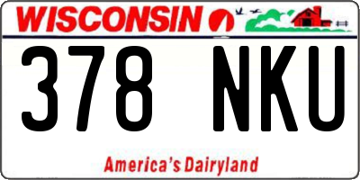 WI license plate 378NKU