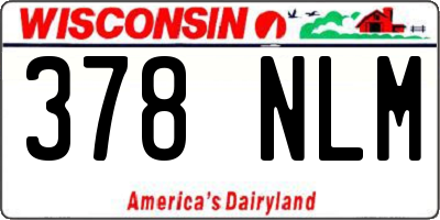 WI license plate 378NLM