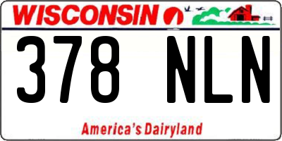 WI license plate 378NLN