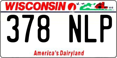 WI license plate 378NLP