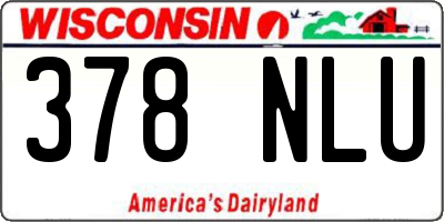 WI license plate 378NLU