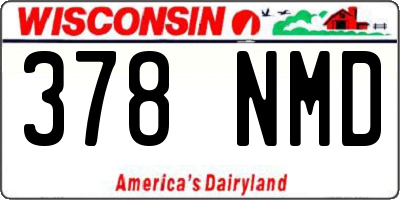 WI license plate 378NMD