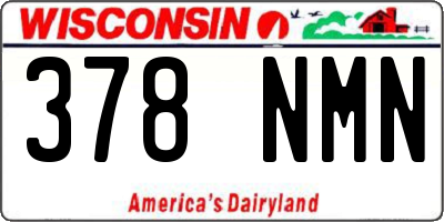 WI license plate 378NMN
