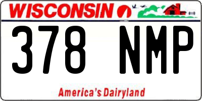 WI license plate 378NMP