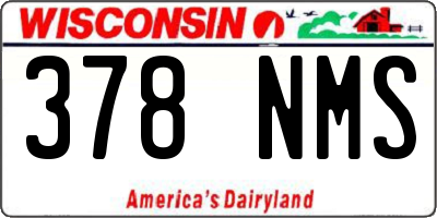 WI license plate 378NMS