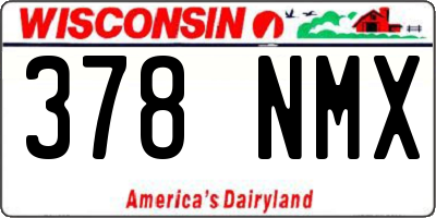 WI license plate 378NMX