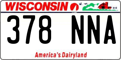 WI license plate 378NNA