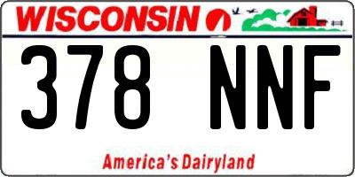 WI license plate 378NNF