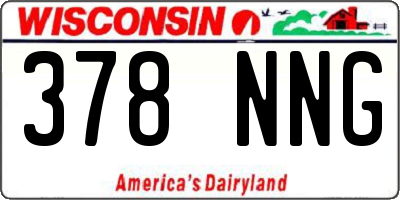 WI license plate 378NNG