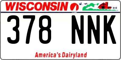WI license plate 378NNK