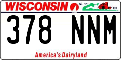 WI license plate 378NNM
