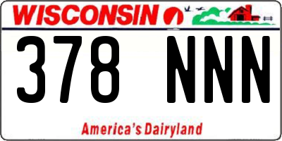 WI license plate 378NNN