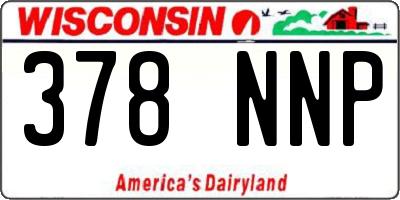 WI license plate 378NNP