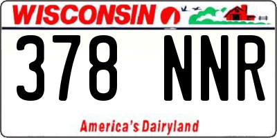 WI license plate 378NNR