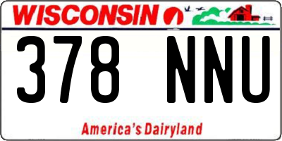 WI license plate 378NNU