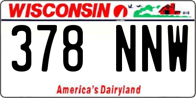 WI license plate 378NNW