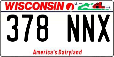 WI license plate 378NNX