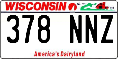 WI license plate 378NNZ