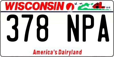 WI license plate 378NPA