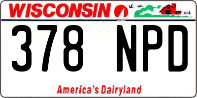 WI license plate 378NPD