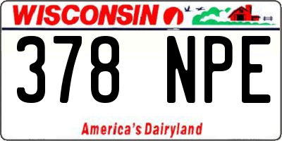 WI license plate 378NPE