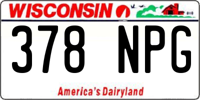 WI license plate 378NPG