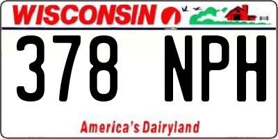WI license plate 378NPH
