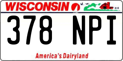 WI license plate 378NPI