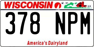 WI license plate 378NPM