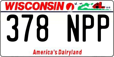 WI license plate 378NPP