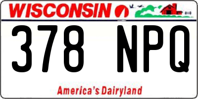 WI license plate 378NPQ